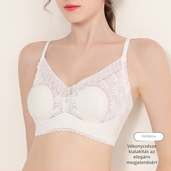 Latex melltartó nyúlfülű kosaras, francia csipke, varrat nélküli, vékony, nylon anyagból, bélés nylon 50–70%, ultra vékony formázott kosár, rögzített dupla vállpántok, hátul három sor zár