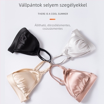 Francia stílusú Mulberry selyem melltartó, kosár 3/4, vékony formázott kosárkák, rögzített dupla vállpántok, hátul záródás