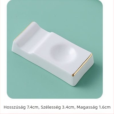 Szállodai asztalokhoz porcelán pálcika- és kanál tartó — csontporcelán, mázolt felület, világos luxus stílus, logóval testreszabható