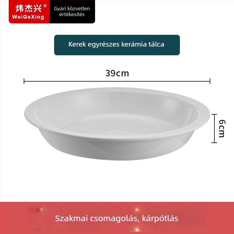 Kerámia büfé belső tartály a hőmegőrzéshez, téglalap alakú étkezőtál és kerek kerámia tál, Jiaojiexing márka, szállodák és éttermek számára