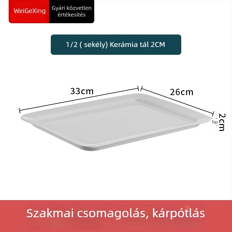 Kerámia büfé belső tartály a hőmegőrzéshez, téglalap alakú étkezőtál és kerek kerámia tál, Jiaojiexing márka, szállodák és éttermek számára