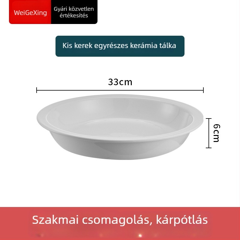 Kerámia büfé belső tartály a hőmegőrzéshez, téglalap alakú étkezőtál és kerek kerámia tál, Jiaojiexing márka, szállodák és éttermek számára