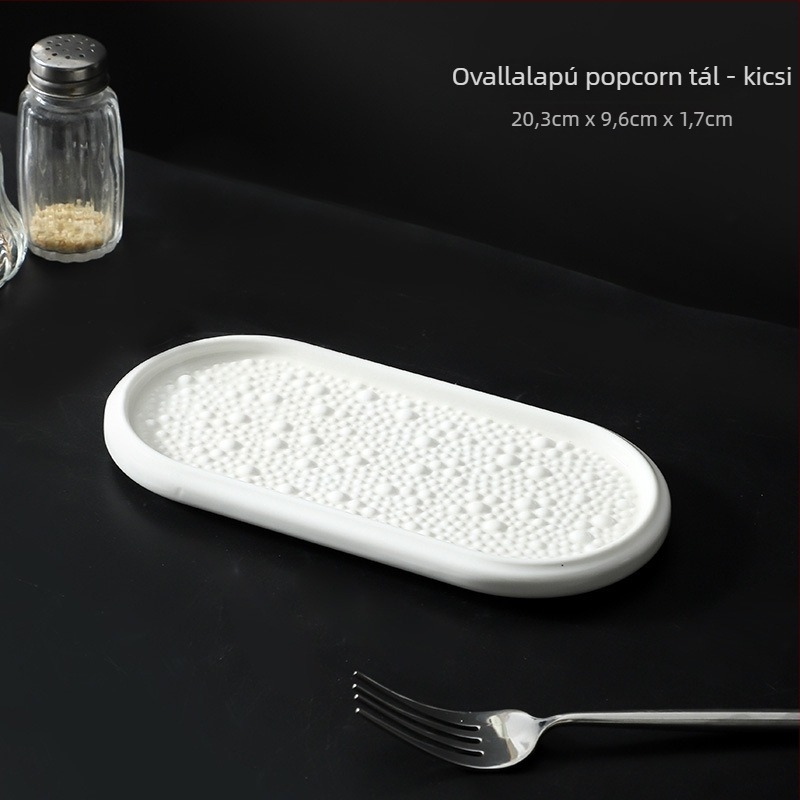 Porcelán kerek lapos tányér alul-glazúrral, modern minimalista stílus, mikrohullámú sütőben is használható