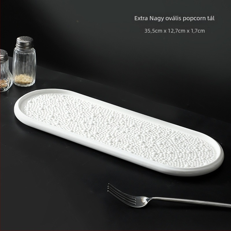 Porcelán kerek lapos tányér alul-glazúrral, modern minimalista stílus, mikrohullámú sütőben is használható