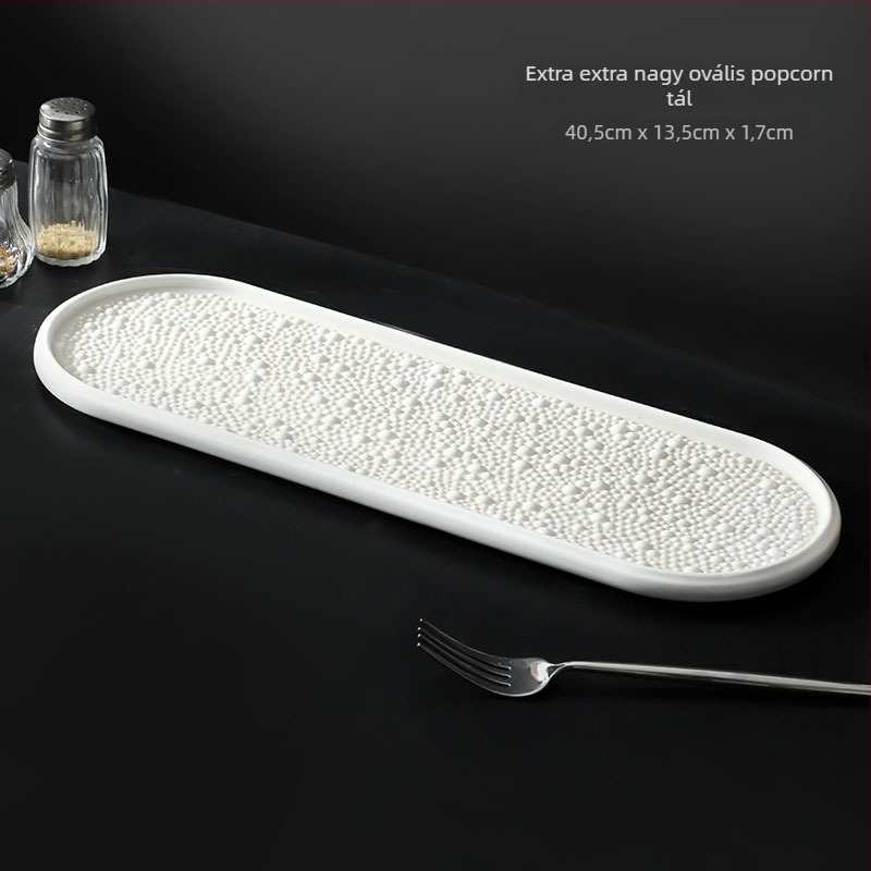 Porcelán kerek lapos tányér alul-glazúrral, modern minimalista stílus, mikrohullámú sütőben is használható