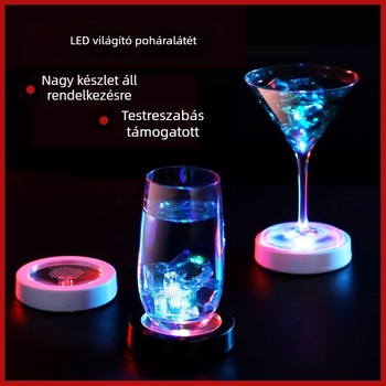 LED világítós kör poháralátét töltéssel és gravitációs érzékelővel bárhoz és KTV-hez, színes poháralátétek