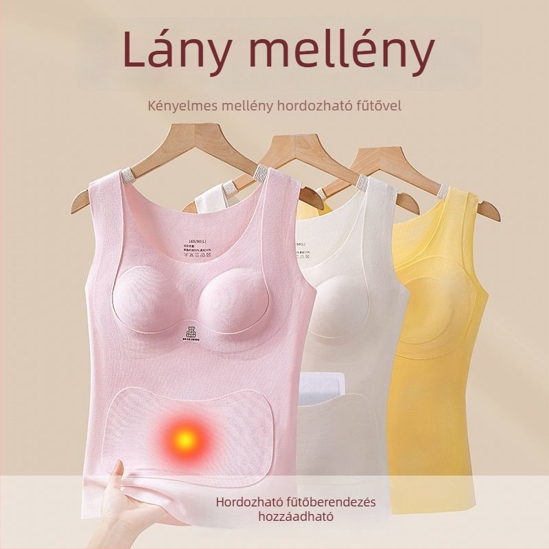 Lányoknak szánt meleg mellény beépített melltartócsészékkel és mellkas párnával, tiniknek, őszi-téli