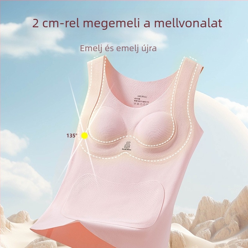 Lányoknak szánt meleg mellény beépített melltartócsészékkel és mellkas párnával, tiniknek, őszi-téli