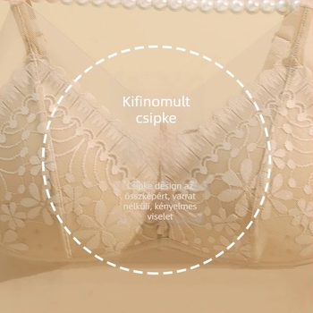 Francia csipkés hátsó melltartó beépített párnázással, merevítő nélkül, Ice Silk anyag, U-alakú oldalpántok