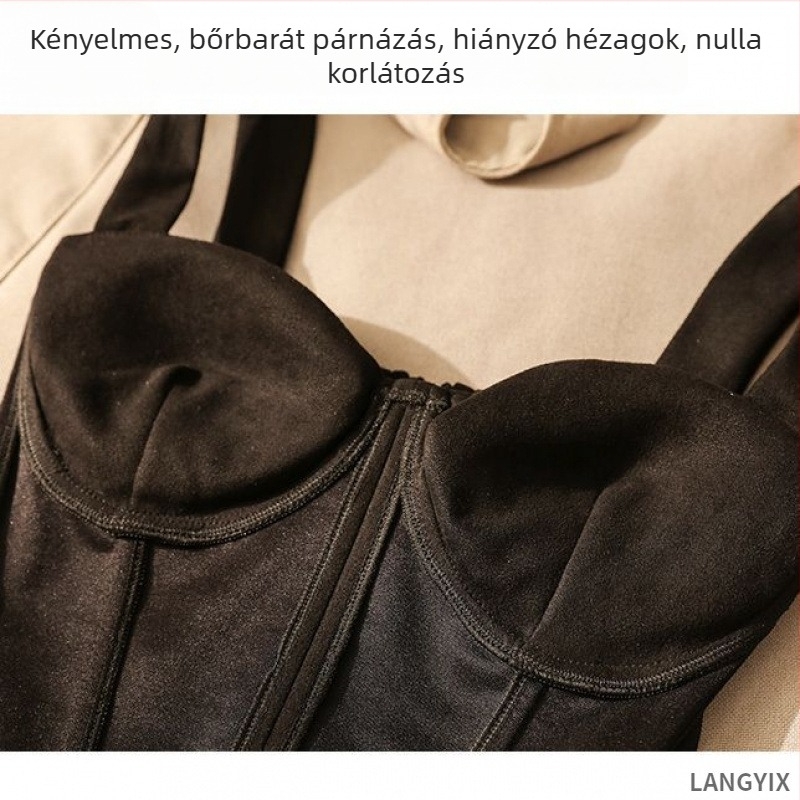 Női Korszet Camiszol – Rövid Top Mellpárnával, Chenille Anyag, 50–70% Spandex, Y-ALAKÚ Vállpántok