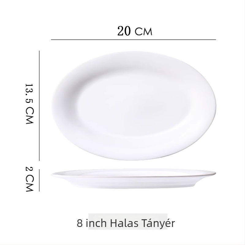 Kerámiából készült halas tál a tálaláshoz, kör alakú formájú, permetezett felülettel, mintázat 69850, mikrohullámú sütő nem használható