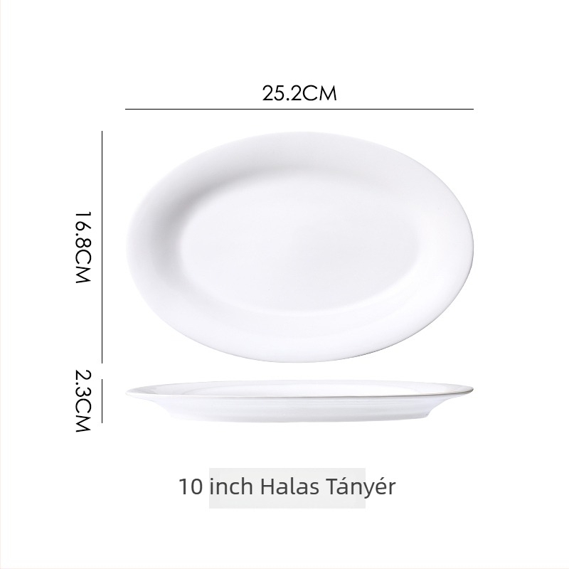 Kerámiából készült halas tál a tálaláshoz, kör alakú formájú, permetezett felülettel, mintázat 69850, mikrohullámú sütő nem használható