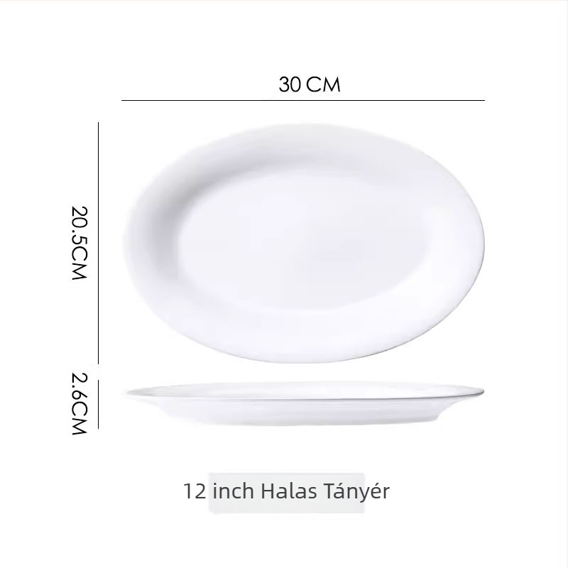 Kerámiából készült halas tál a tálaláshoz, kör alakú formájú, permetezett felülettel, mintázat 69850, mikrohullámú sütő nem használható