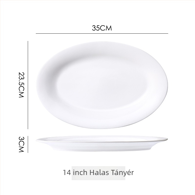 Kerámiából készült halas tál a tálaláshoz, kör alakú formájú, permetezett felülettel, mintázat 69850, mikrohullámú sütő nem használható