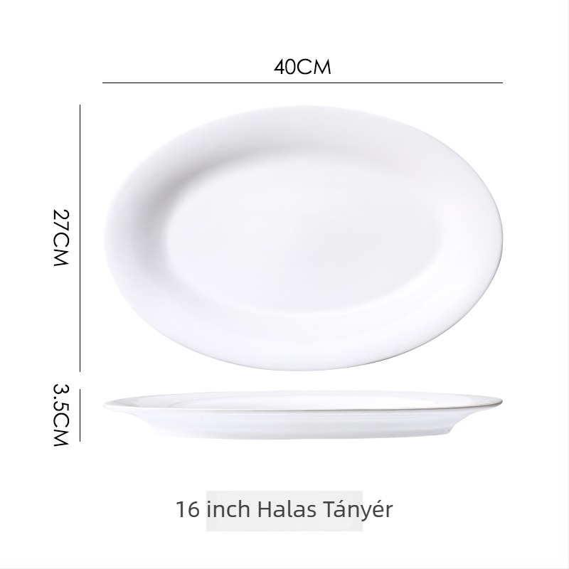 Kerámiából készült halas tál a tálaláshoz, kör alakú formájú, permetezett felülettel, mintázat 69850, mikrohullámú sütő nem használható