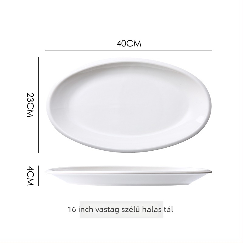 Kerámiából készült halas tál a tálaláshoz, kör alakú formájú, permetezett felülettel, mintázat 69850, mikrohullámú sütő nem használható