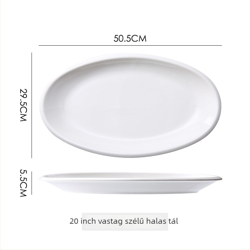 Kerámiából készült halas tál a tálaláshoz, kör alakú formájú, permetezett felülettel, mintázat 69850, mikrohullámú sütő nem használható