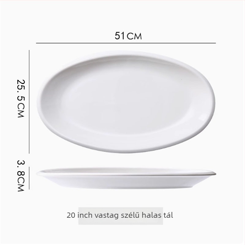 Kerámiából készült halas tál a tálaláshoz, kör alakú formájú, permetezett felülettel, mintázat 69850, mikrohullámú sütő nem használható