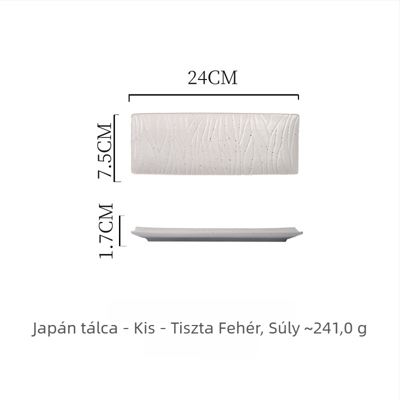Porcelán sushi tál, japán stílus, téglalap alakú, mikrohullámú sütőben használható, logóval testre szabható