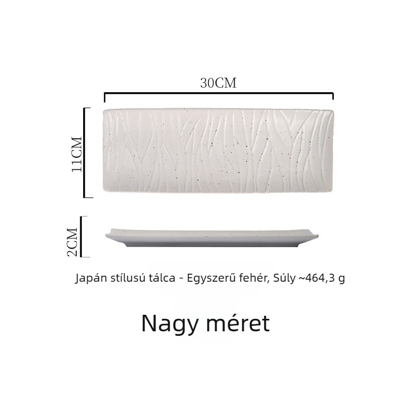 Porcelán sushi tál, japán stílus, téglalap alakú, mikrohullámú sütőben használható, logóval testre szabható