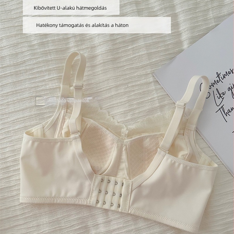 Nylon melltartó csipke-szatin anyagból, ultratiszta formázott kosár, teljes kosár, hátul három soros kapocs, rögzített dupla vállpánt