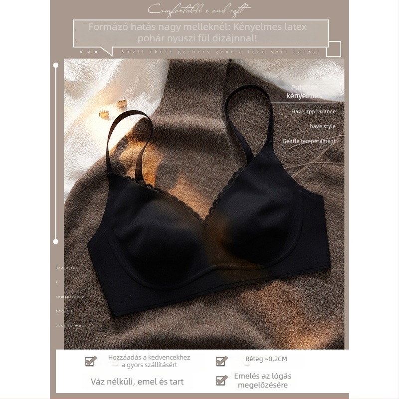 Melltartó nyúlfülű kosarakkal, varrás nélküli, ultra vékony formázott kosarak, felső támasz