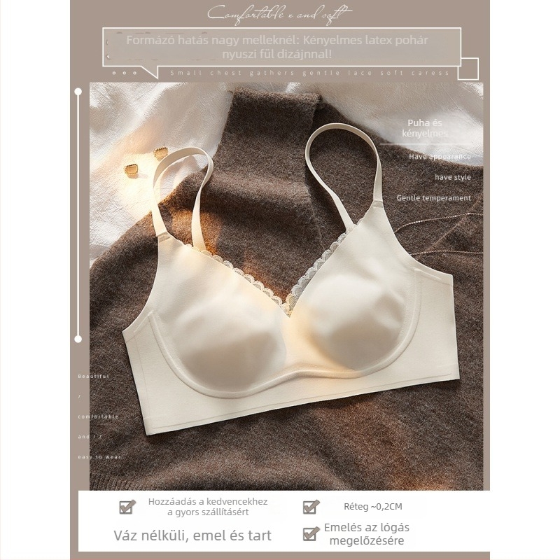 Melltartó nyúlfülű kosarakkal, varrás nélküli, ultra vékony formázott kosarak, felső támasz