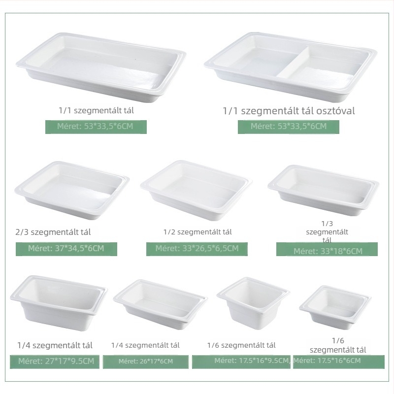 BAO TAI porcelán büfé-sütőliner tál, téglalap alakú, mikrohullámú sütőben használható, fehér máz felülettel.