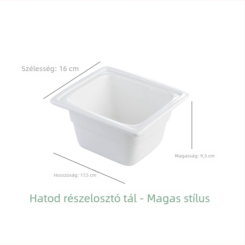 BAO TAI porcelán büfé-sütőliner tál, téglalap alakú, mikrohullámú sütőben használható, fehér máz felülettel.