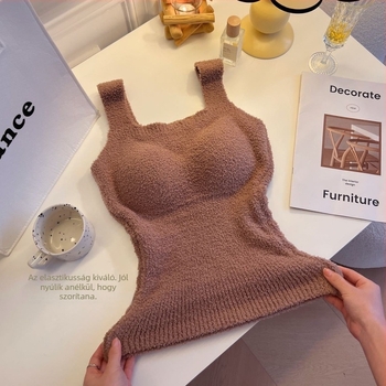 Meleg gyapjúból készült mellény mellkas párnával, két rétegű, pulóver-stílusú, hajónyakú kivitel