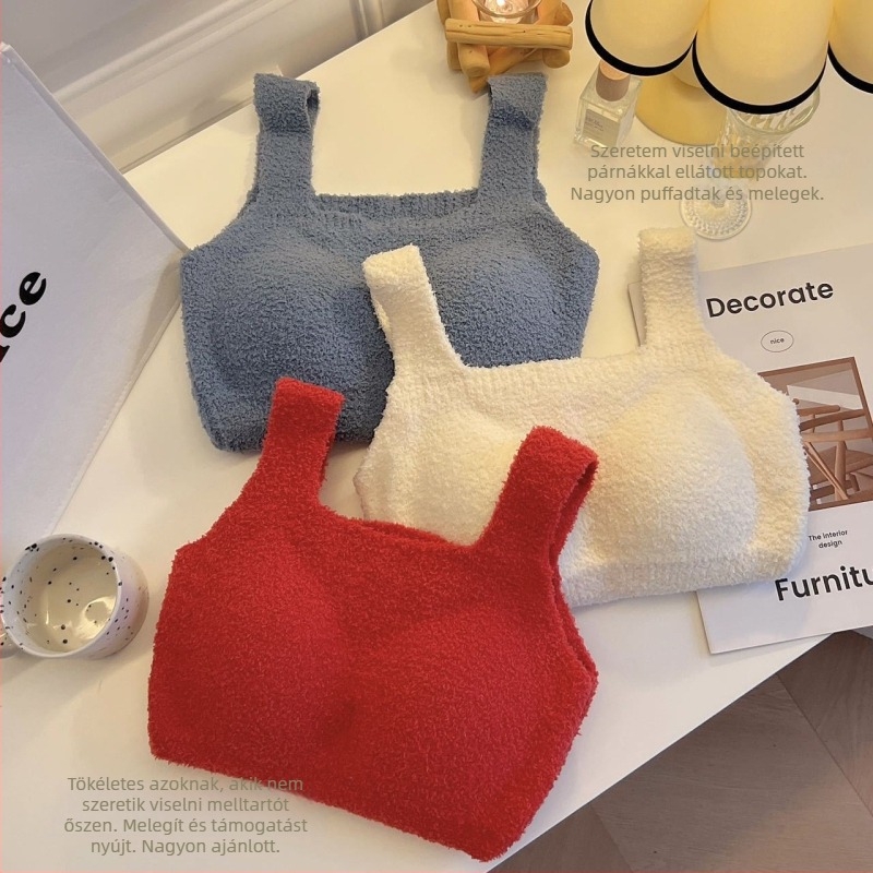 Meleg gyapjúból készült mellény mellkas párnával, két rétegű, pulóver-stílusú, hajónyakú kivitel