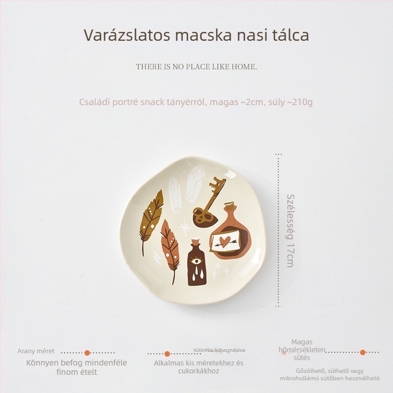 Kerámia lapos tál, szabálytalan formájú, alglazúr színnel, mikrohullámú sütőben használható, kreatív stílus