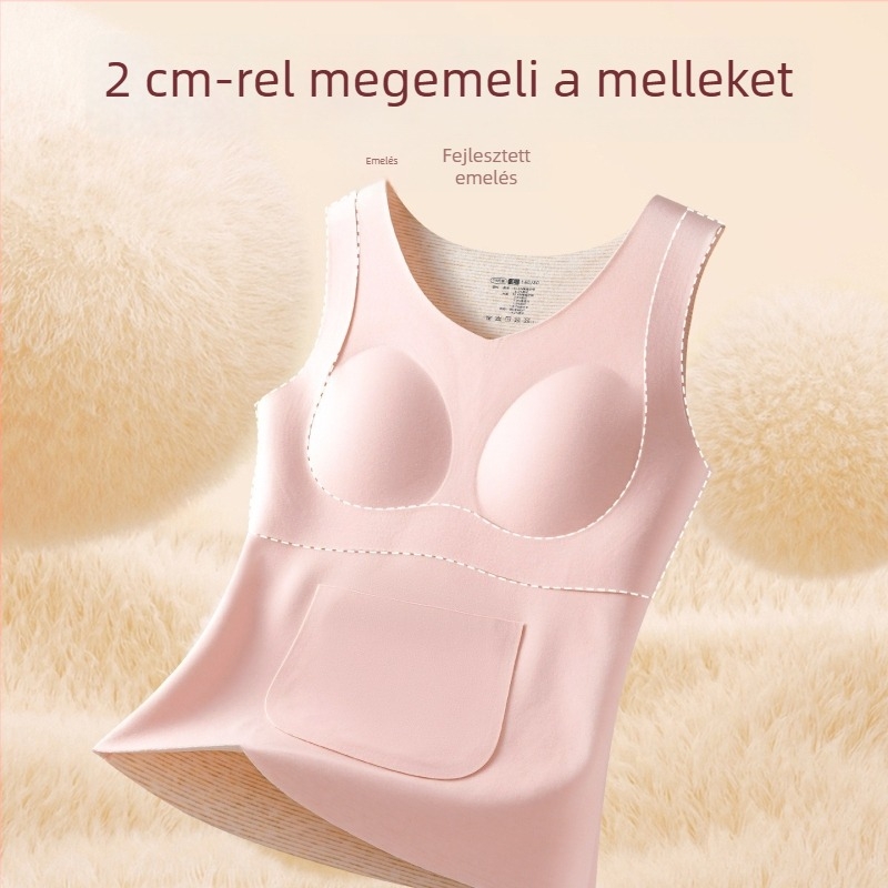 Lányok számára melegítő mellény, két rétegű akril anyag, mellbetéttel, velúr bélés, kapucnival, 13–18 éveseknek