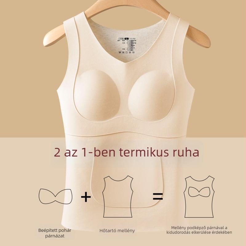 Lányok számára melegítő mellény, két rétegű akril anyag, mellbetéttel, velúr bélés, kapucnival, 13–18 éveseknek