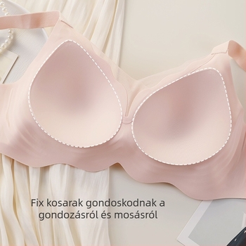 Szet nélküli emlőemelő melltartó rögzített kettős vállpántokkal, Ice Silk anyag, bélés nylon, hátsó négy soros patent