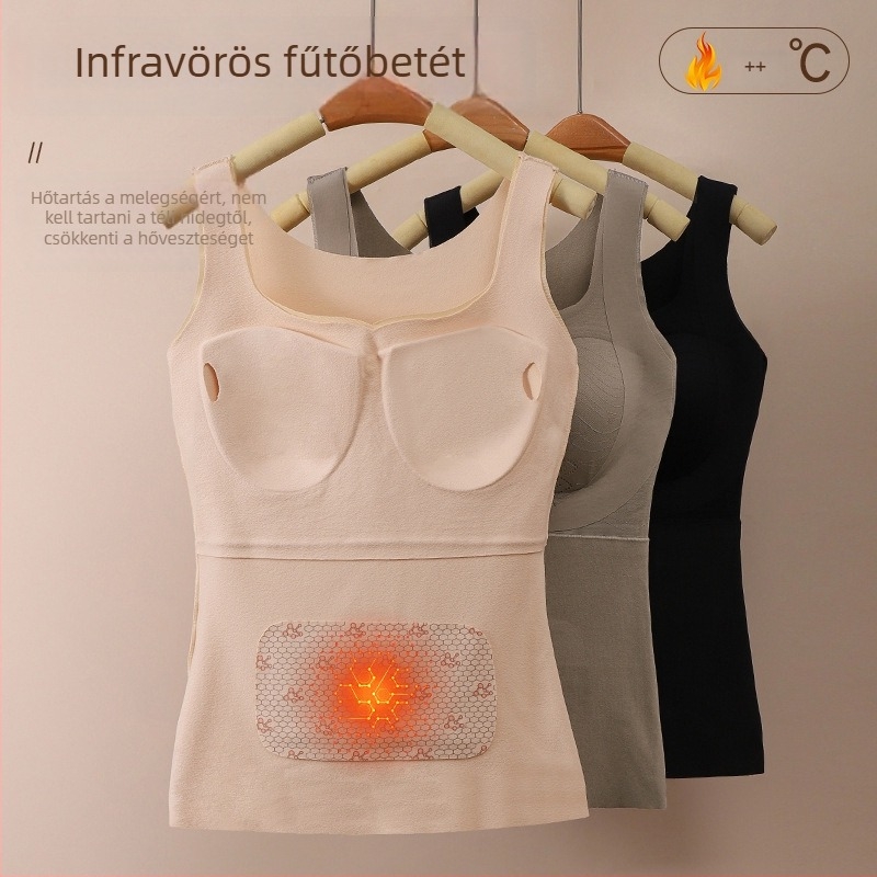 Derong márkájú meleg mellény, dupla oldalú fleeces béléssel, fűtő funkcióval, melltartó nélkül, alapruha nőknek