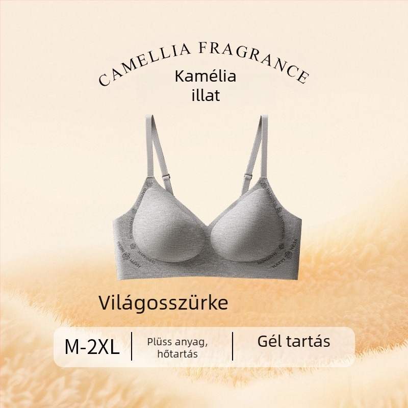 Őszi-téli melltartó acélkörök nélküli, lágy támasztású, fel- és összegyűri a kis kebleket, varrásmentes hátsó rész, rögzített kosár