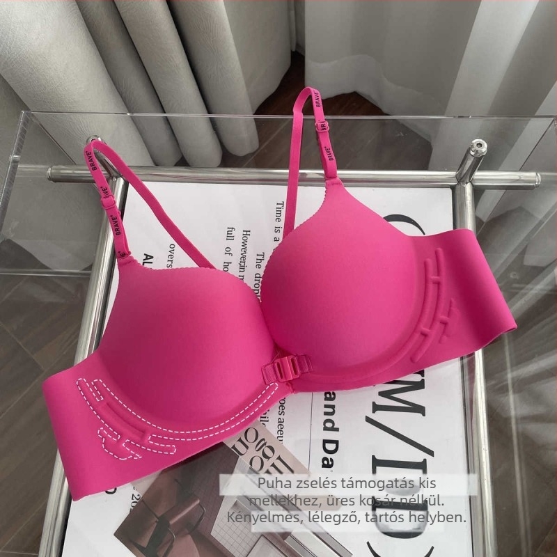 Elöl záródó melltartó nylonból, push-up és oldalsó mell összegyűjtésével, merevítő nélkül, csészeforma vékony felső résszel és vastag alsó résszel