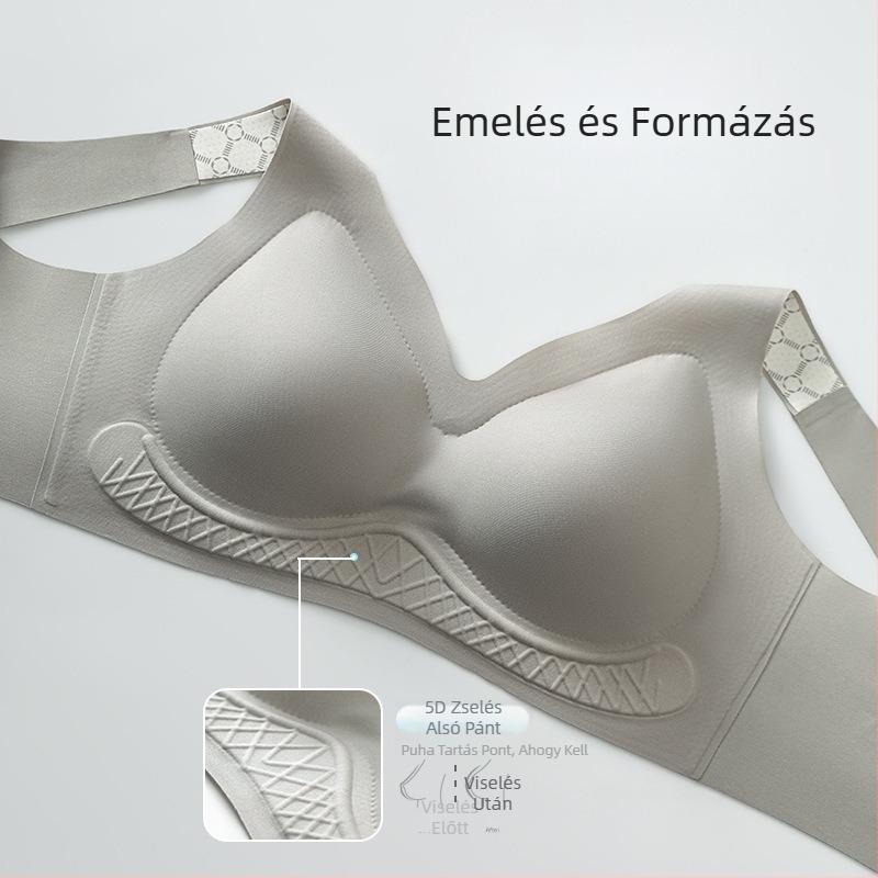 5D zselés Lift melltartó, puha támasz, varrás nélküli, emelés és anti-deformáció, hátsó záródás, vezeték nélküli
