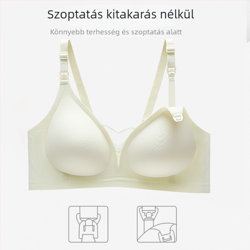 Csipkés, varrás nélküli terhes melltartó szoptatáshoz, 3/4 kosár, Modal anyag, kényelmes a terhesség alatt és a szülés után