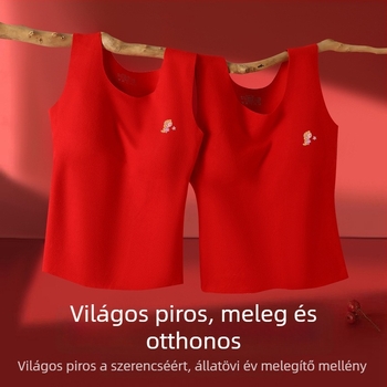 Piros melegítő mellény lányoknak mellkas párnával és velúr belsővel