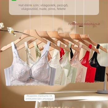 Francia csipkés állítható push-up melltartó, oldalsó támasz kis mellnek – nylon anyag, pamut bélés, lélegző, kényelmes