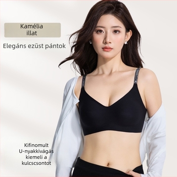 Camellia légáteresztő ultra vékony seamless melltartó, kényelmes emeléssel, oldalsó mell támogatással, nagy keblek látszanak kisebbnek, finom fényes vállpántok, szép hát