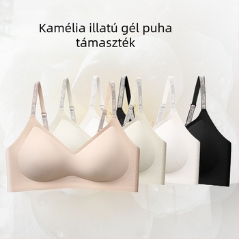 Camellia légáteresztő ultra vékony seamless melltartó, kényelmes emeléssel, oldalsó mell támogatással, nagy keblek látszanak kisebbnek, finom fényes vállpántok, szép hát