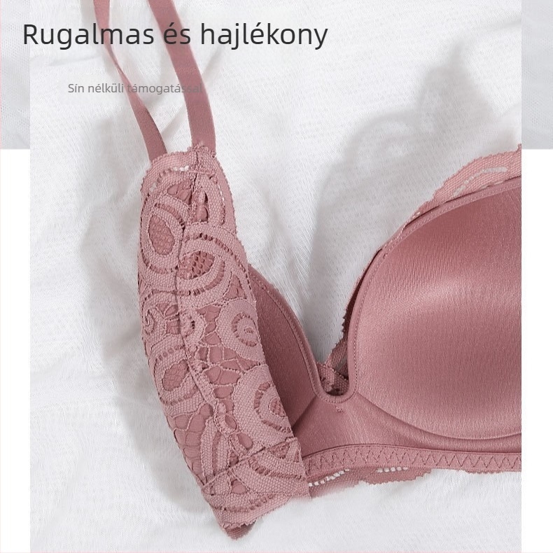 Francia stílusú, szexi női melltartó kis mellekhez, push-up, vékony háló, drót nélküli, kivágott design, anti-sag