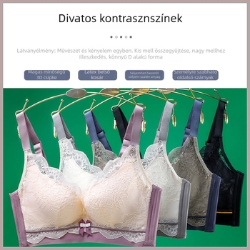 Floral Fairy nejlonból készült csipkés melltartó, drót nélküli, színblokkolt dizájn, 3/4 kosár, push-up, oldalsó formázás, levehető vállpántok
