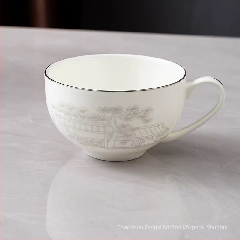 Szállodai asztali edénykészlet kerámia, új kínai stílus, csont porcelán több mint 45% tartalom, logó nyomtatás elérhető