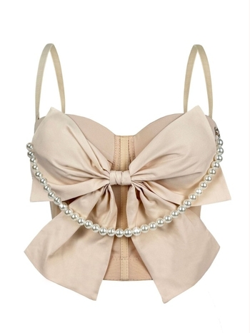 Bowknot mintázatú cami, sling-stílus, slim fit, nyugati stílus, poliészter anyag