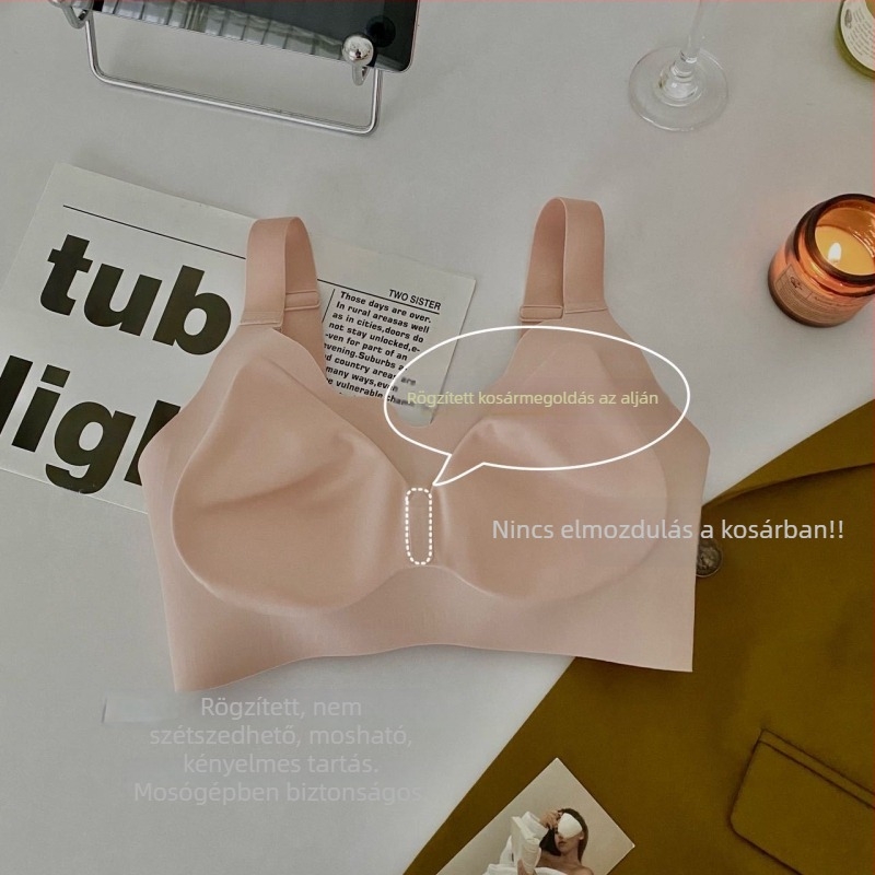 Plusz méretű, varrás nélküli, vezeték nélküli melltartó, emelő és támasztó funkcióval, párnázott kosár, folyékony spandex