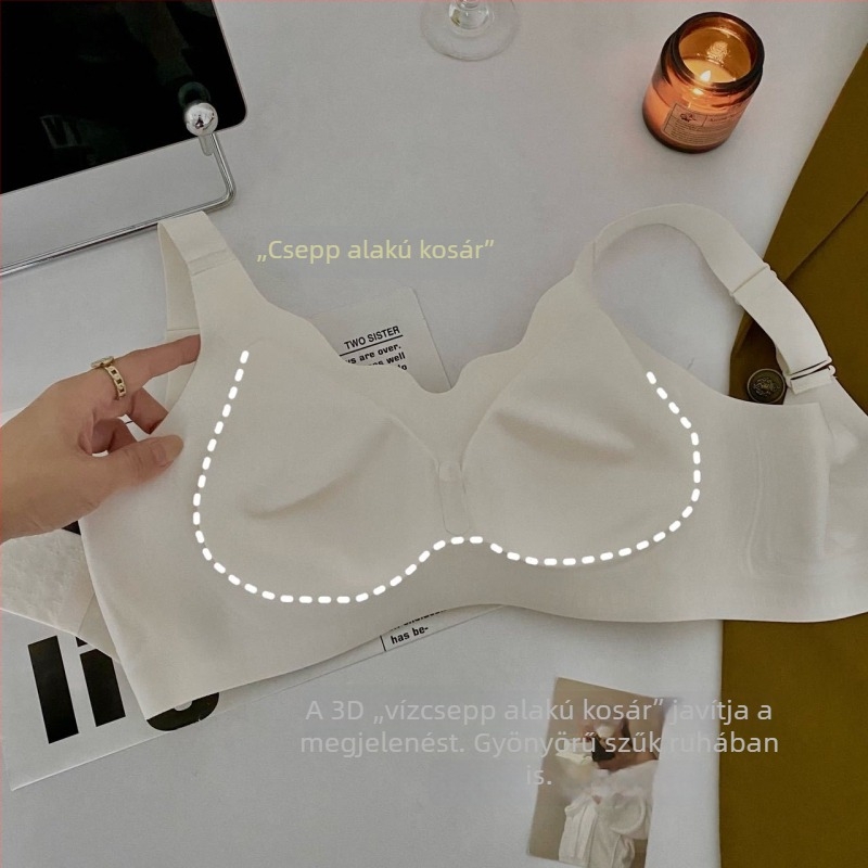 Plusz méretű, varrás nélküli, vezeték nélküli melltartó, emelő és támasztó funkcióval, párnázott kosár, folyékony spandex